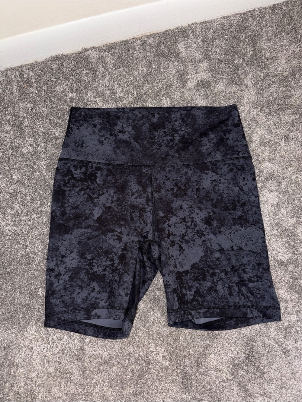 Yoga Lux Black Printed High-Waist Bike Shorts